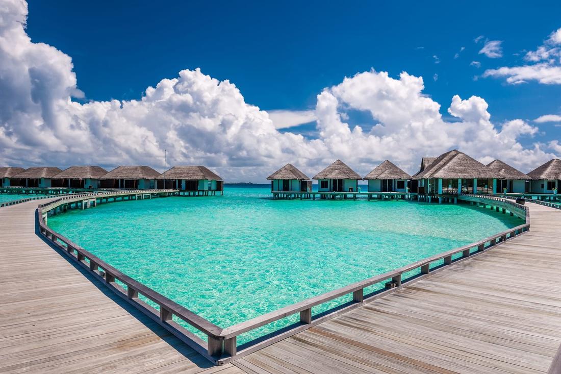 Overwater villas in the Maldives